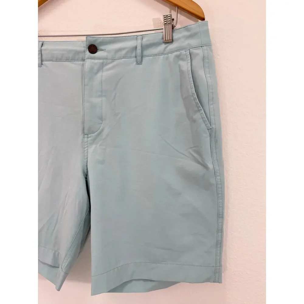 Faherty All Day Shorts Men’s 34 Performance 9” Blue Chino Belt Loop Preppy